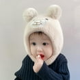 thumbnail image 6 of Pom Pom Cap 0-2T Kids Hat Cute Bear Knitted Bonnet Winter Essential Trendy Headgear Beanie Cap for Baby Boys and Girls, 6 of 15