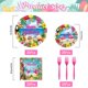 thumbnail image 3 of Set de artículos de fiesta Jremreo Tropical Aloha Flamingo x100, 3 of 8