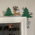 thumbnail image 3 of Adorno navideño para puerta - 2024 Muñeco de nieve Papá Noel Marco de puerta superior Decoración de esquina, Pintura de dibujos animados navideños Papá Noel Perro Reno Marco de esquina de puerta Decor, 3 of 3