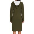 thumbnail image 4 of Kaemgyyd Long Sleeve Dress for Women Fashion Lightweight Pocket Midi Hoodie Dress Fall Sweatshirts Dress for Women, 4 of 6