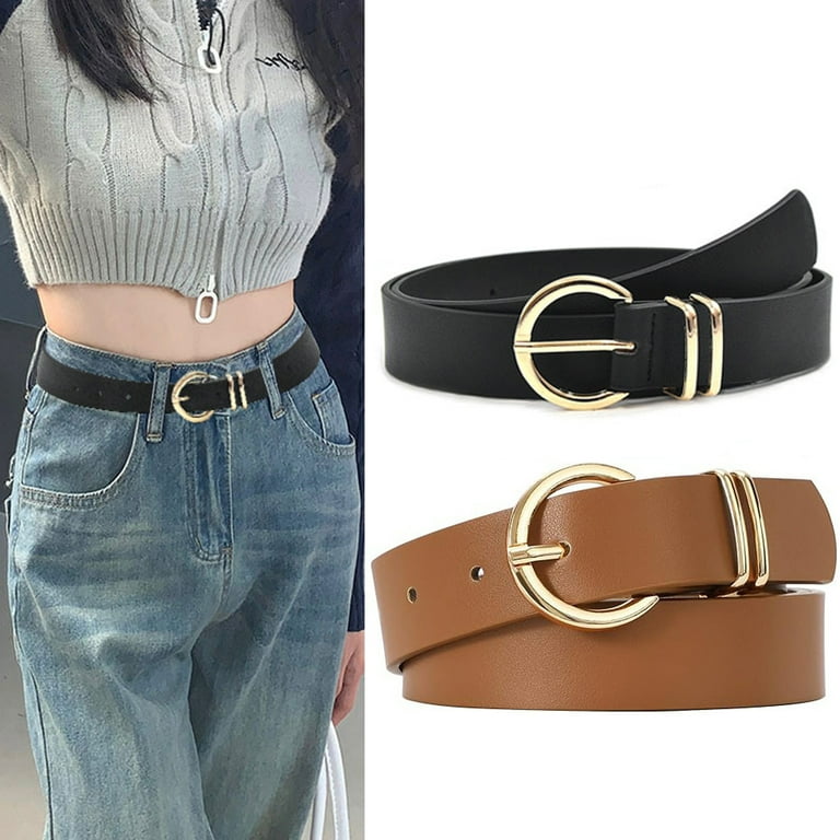 SENDEFN 2 Pack Women Leather Belts with Pin Buckle Waist SENDEFN 2 Pack Women Leather Belts with Pin Buckle Waist