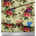 thumbnail image 2 of Soimoi Rayon Fabric Leaves, & Peony Floral Decor Fabric Printed Yard 42 Inch Wide, 2 of 3