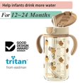 thumbnail image 2 of Evorie Tritan Vaso para sorber con pajita de silicona, botella de agua con pajita a prueba de derrames para niños de 1 a 2 años, 10 oz, asas extraíbles, ideal para la escuela, 2 of 5