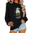 thumbnail image 2 of Xdegoge Santa Claus Christmas Sweatshirts for Women Crew Neck Long Sleeve Tops Xmas Tree Graphic Shirts Dressy Casual Womens Christmas Shirts Plus Size Womens Christmas Shirts Dressy, Black S, 2 of 6