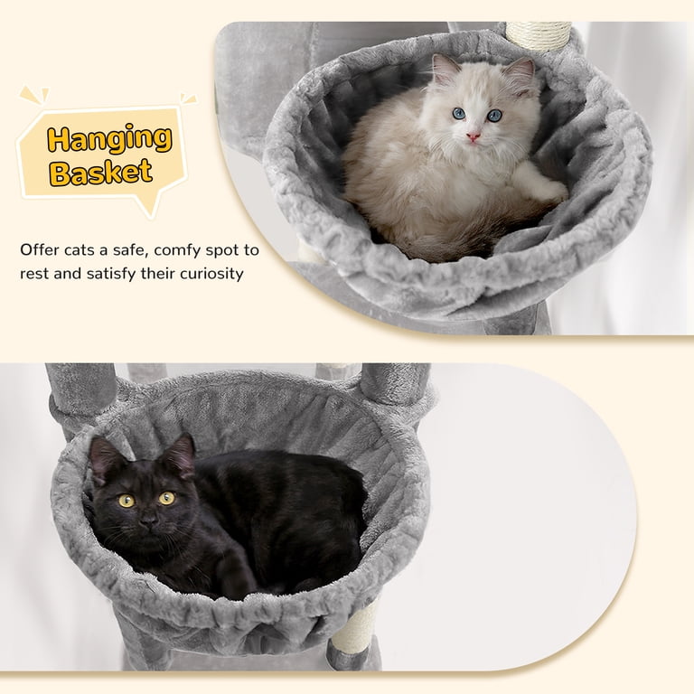 Globlazer 78" Multilevel Large Cat Tree, Light Gray photo 3