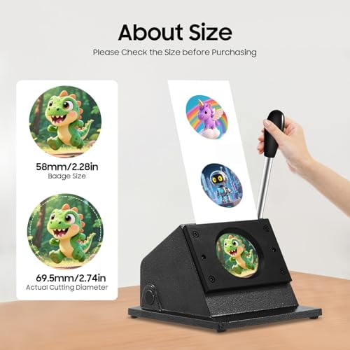 2.28" Round Punch Die Cutter,Button Paper Cutter,Cutting Round Hole Circular Card Puncher,Graphic Badge Button Mould Punch Press Machine for Cardstocks