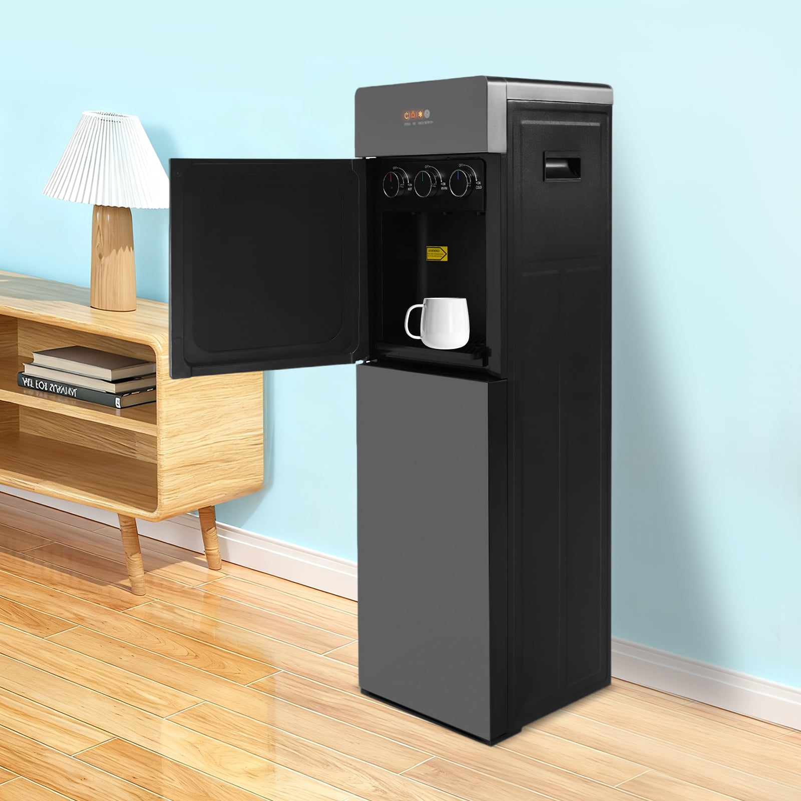 Silver Gray Bottom-Loading Water Dispenser For Homes, Offices, Nurseries, Gyms
