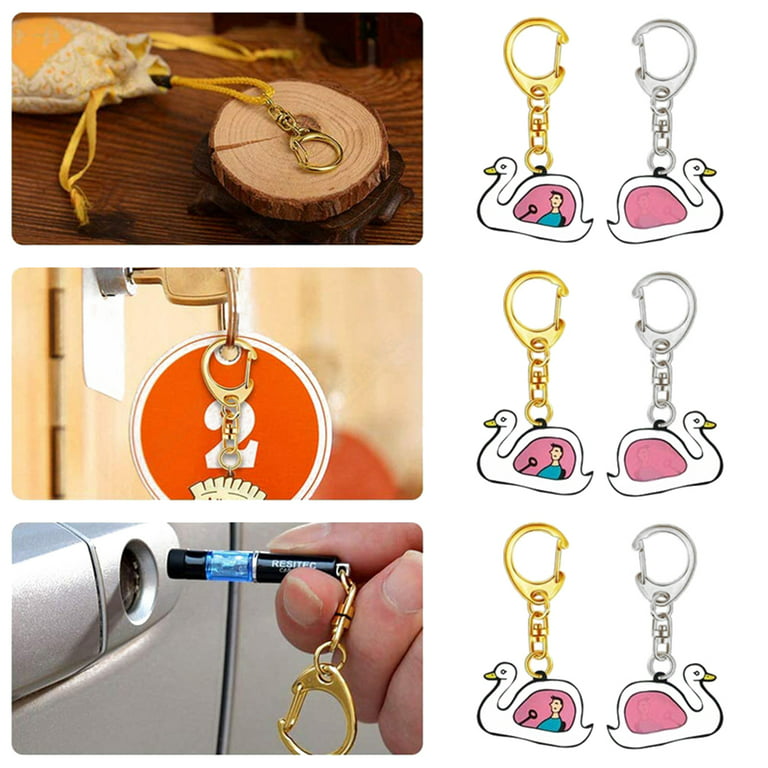 YEUHTLL 10 Pcs Gold/Silver Keychain Hooks with Key Rings Keychain Clip  Hooks with Rings 
