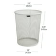 thumbnail image 4 of Mind Reader Mesh Trash Can, 16.65L (4.4 gal), Waste Paper Basket, Round, Office, Metal, White, 4 of 9