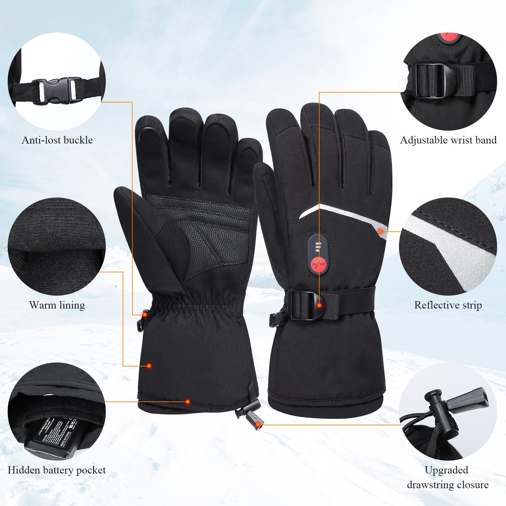 SAVIOR Heated Gloves With Battery - Heated motorcycle gloves for Men Women With Touchsreen,Rechargeable Winter Cycling Gloves for Hunting,Skiing,Ice Fishing,Hiking,Hand Warmers