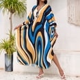 thumbnail image 2 of Wo-Fusoul Robe Longue Imprimée pour Femmes, Robe de Plage à Col en V, Tenue de Plage Grande Taille, Kimono Floral, 2 of 6