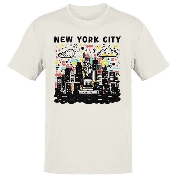 New York City Skyline Men's Off-White T-shirt