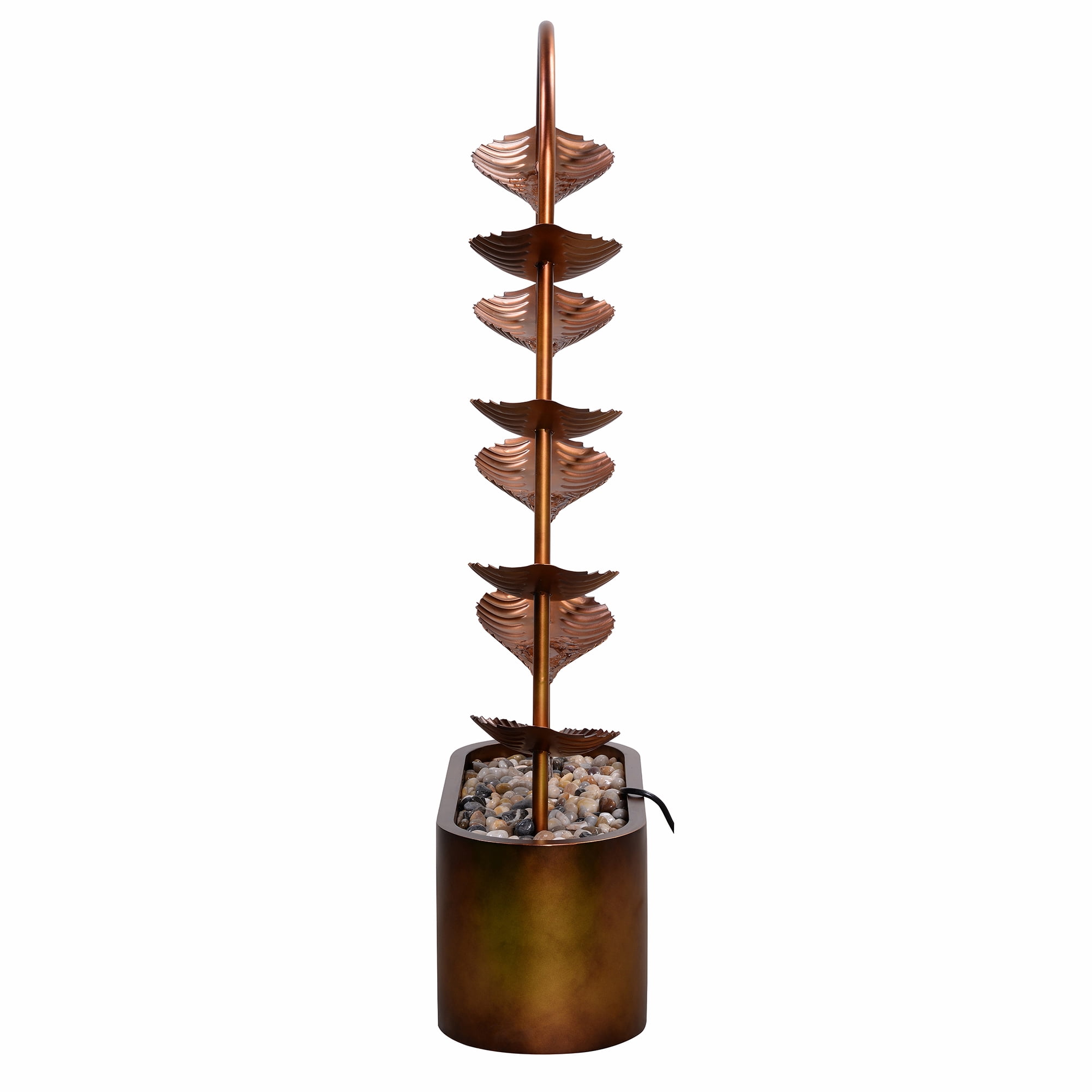 Rustic Metal Leaf Fountain - Outdoor