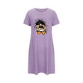 thumbnail image 4 of Jamicy Womens Loungewear Dresses Loose Short Nightdress Fashion Printed Round Neck Short Sleeve Women's Nightdress Home Clothes, 4 of 5