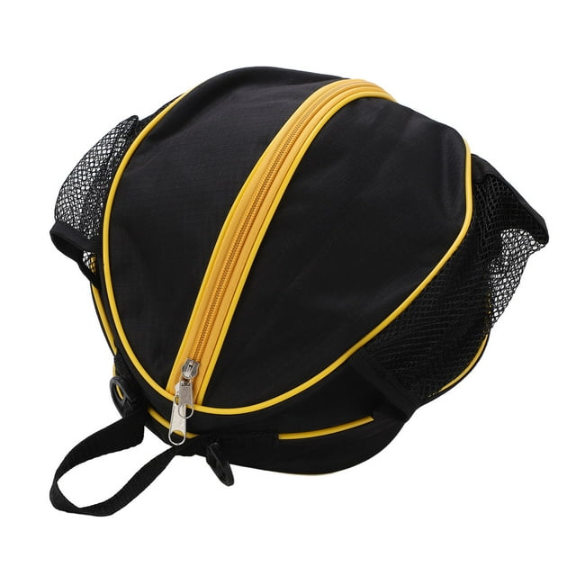 Sac de Rangement Rond pour Basketball, Sacs de Basketball en Tissu Oxford Allongés et Ajustables pour Compétitions Internationales pour Basketball No. 7 Tissu Noir avec Bords Jaunes, Tissu Vert avec