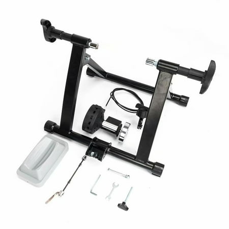 Fixed 5 Levels Linear Control Magnetic Reluctance Bike Trainer with Front Wheel Riser Block and Quic