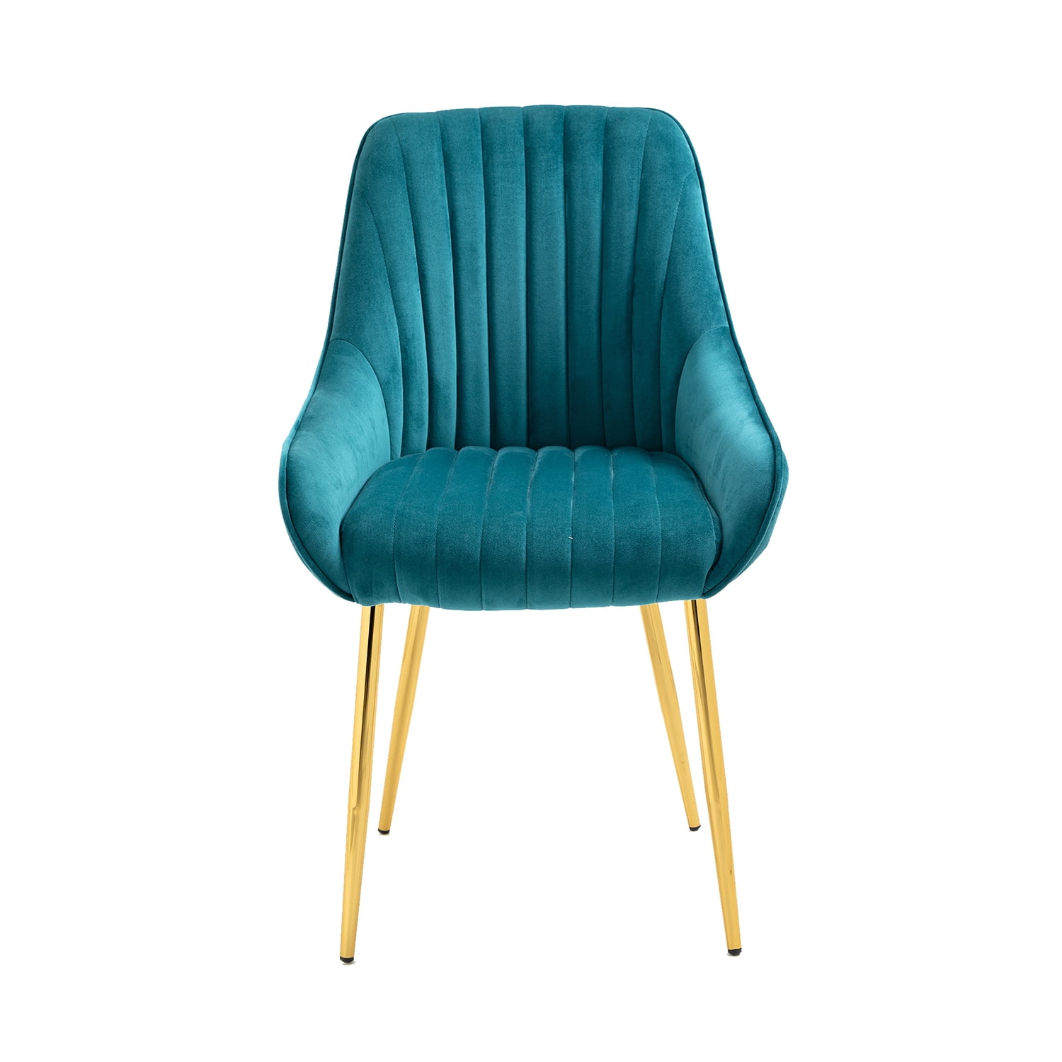Kepooman Modern Mid-Century Side Chair with Natural Metal Legs for Kitchen, Living Dining Room, Set of 1, Blue - Green Kepooman Modern Mid-Century Side Chair with Natural Metal Legs for Kitchen, Living Dining Room, Set of 1, Blue - Green