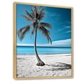 thumbnail image 2 of Designart "Monochrome Serenity Turquoise and Grey Beach II" Nautical & Beach Floater Framed Canvas Wall Art, 2 of 7