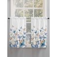 thumbnail image 3 of Tier Curtains 45 Inches Long, Blue Butterfly Farmhouse Window Treatment Curtain Drapes, Spring Pastoral Butterflies Window Half Privacy Curtains for Bedroom Bathroom, 42"x45", 2 Panels, 3 of 7