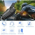 thumbnail image 2 of 2Pcs Motorcycle Bluetooth Headset, IPX6 Waterproof, with CVC Noise Cancellation Stereo Music, E1 Helmet Intercom Headset for Half/Open Face Helmet, 2 of 8