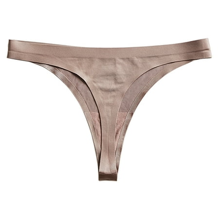 

Xmarks Women s Ice Silk Invisible Low-Rise Thong Solid Color Comfortable Charming G-string Soft Brathable Casual Yoga Briefs M-XXL(1-Packs)