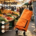 thumbnail image 4 of Clearance Under $6.39 2-in-1 Foldable Shopping Cart with Wheels, Reusable Grocery Bag on Wheels, Portable Trolley Bag for Travel Home Kitchen, 4 of 5