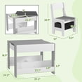 thumbnail image 3 of Kids Play Table Set 3PC Reversible Top Chalkboard Storage Bookshelf Gray Educational, 3 of 7