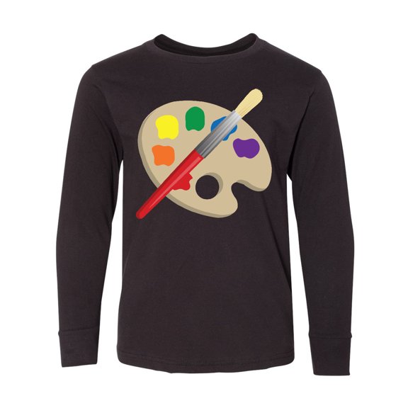 Inktastic Artist Palette and Brush Long Sleeve Youth T-Shirt