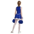 thumbnail image 2 of Aislor Girls Sequins Cheerleading Uniform Cheer Leader Outfits Performance Costume Dance Dress with Pom Poms A Royal Blue 10, 2 of 7