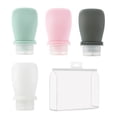 thumbnail image 1 of Laklulu - Paquete de 4 botellas de viaje de silicona, rellenables y exprimibles, para accesorios de viaje, artículos de tocador, tubos cosméticos para champú, loción, jabón líquido, 1 of 6