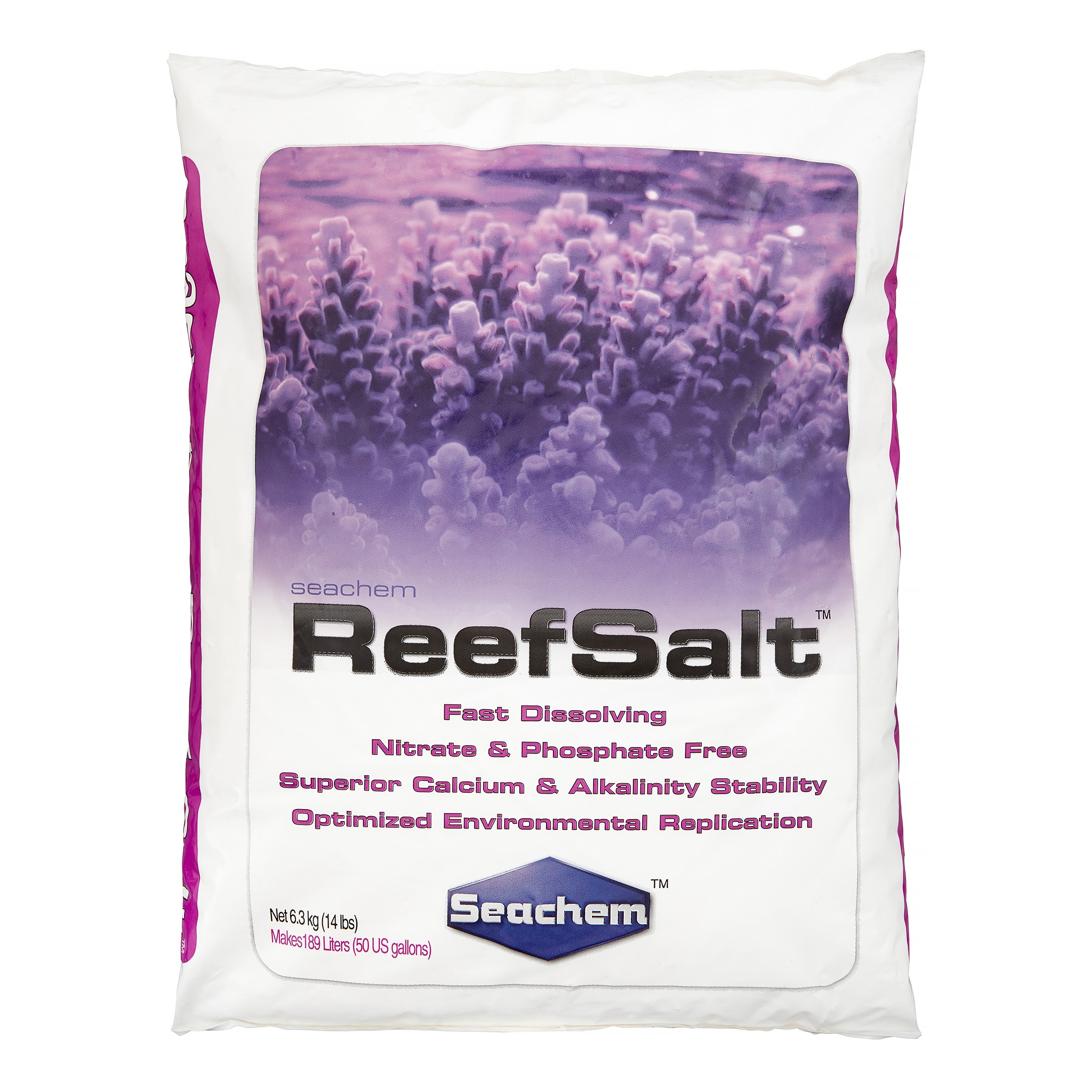 Seachem Reef Salt Fish & Aquatic Life Saltwater Treatment, 50 Gal