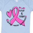 thumbnail image 4 of Inktastic Love, Care, Cure Breast Cancer Awareness Pink Ribbon Boys or Girls Baby Bodysuit, 4 of 5