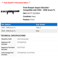 thumbnail image 2 of Front Bumper Impact Absorber - Compatible with 2004 - 2008 Acura TL 2005 2006 2007, 2 of 2