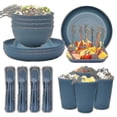 thumbnail image 1 of Unbreakable Dinnerware Sets Camping Plates And Bowls Set Plastic Picnic Dinner Sets, 1 of 1