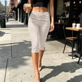thumbnail image 2 of LIaqionyy Women Capri Pants Low Rise Lightweight Cropped Leggings Knee Length Striped Yoga Pant Workout Bottom, 2 of 7