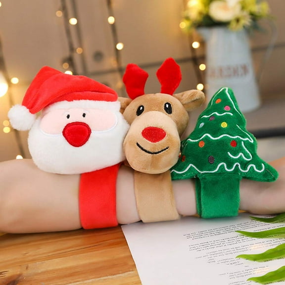 Christmas Glowing Circle Santa Deer Tree Slap Glowing Pat Circle Bracelet Children's Bracelet Wristband