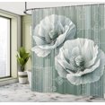 thumbnail image 2 of Ambesonne Green Shower Curtain, Futuristic Poppy Flower Print, 69"Wx84"L, Blue Grey Dark Cadet Blue, 2 of 4