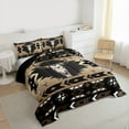 thumbnail image 3 of jejeloiu Boho Exotic Style Bedding Comforter Set,Bohemian Bull Skull Twin Comforter Sets,Brown Black Aztec Bedding Set For Boys Teens,Microfiber Bedroom Decor Reversible,2-Piece, 3 of 8