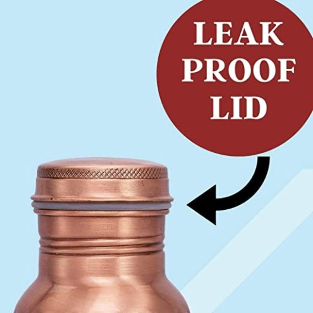 Pure Copper Bottle With Leak Proof Contains Ayurveda Health Benefits For Drinking Water Bottle 1000 Ml