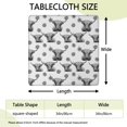 thumbnail image 2 of White Highland Cow Lemon Pattern Square Fitted Tablecloth with Elastic Edge,Square Table Cover,Washable Elastic Table Cover for Home Kitchen Party Decor 34"x34", 2 of 6