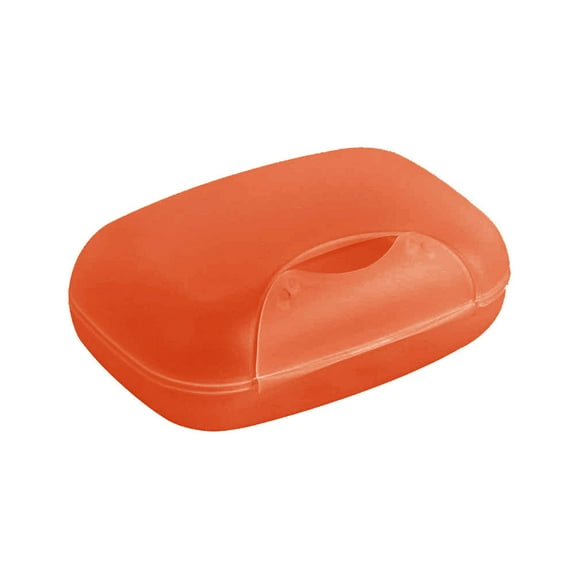 NUZYZ Portable Soap Dish Holder Storage Box Bathroom Travel Camping Case Container Orange