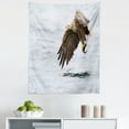thumbnail image 1 of Eagle Tapestry, Bird with Feathers on Head and Tail Catching a Fish Hunting Animal Food Chain, Fabric Wall Hanging Decor for Bedroom Living Room Dorm, 5 Sizes, Pearl Brown Yellow, by Ambesonne, 1 of 1