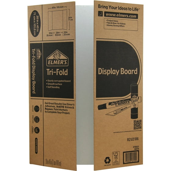 Elmers Tri Fold Corrugated Display Board 28 X 40 Elmers Tri Fold Corrugated Display Board 28 X 40