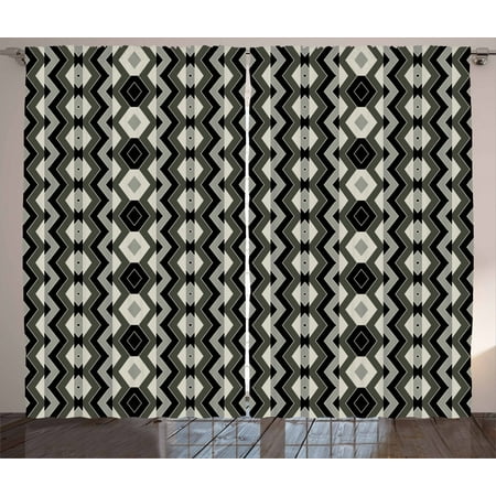 Geometric Curtains 2 Panels Set Aztec Tribal Folk Authentic