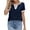 Navy, variant on BLVB Women's Dressy Casual Blouses Business Casual Work Top Color Block Keyhole Short Sleeve Shirts Summer Clothes