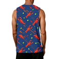 thumbnail image 6 of GrmtClth Tropical Tank Top For Men Tropical Fun Citrus Lobster Palm Graphic Loose Fit Holiday Beach Tank Tee Casual Outfit Paired With Soft Ocean Lines Yellow 3XL, 6 of 6