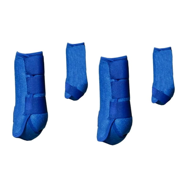 4x botas de caballo portátiles que absorben , protector de piernas traseras delanteras, protector de piernas para azul Cola Botas de caballo