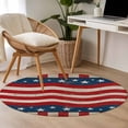 thumbnail image 5 of 4th of July Large Area Rugs for Bedroom Living Room, Soft Non Slip Carpet Bedside Rug, Vintage Red Beige Stripes Independence Day Round Floor Cover Kitchen Accent Rug 4' for Dining Room/Office, 5 of 9