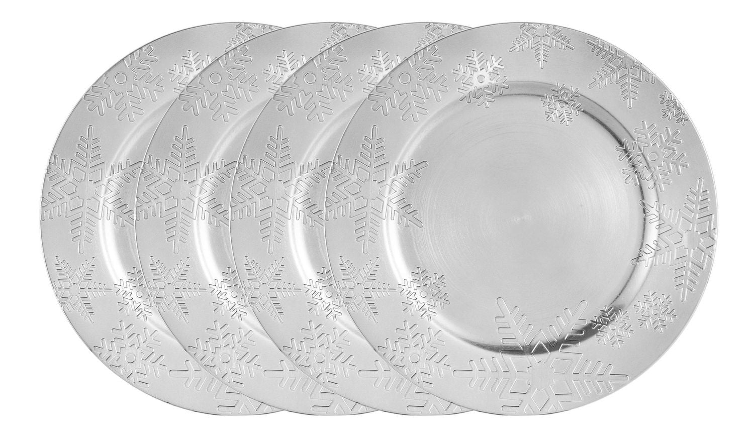 Assiette de présentation 33cm Holiday time de couleur Argent -Pack de 4