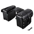 thumbnail image 1 of Alforjas de motocicleta Bolsas laterales de cuero elegantes Organizador universal de almacenamiento de equipaje, 1 of 6